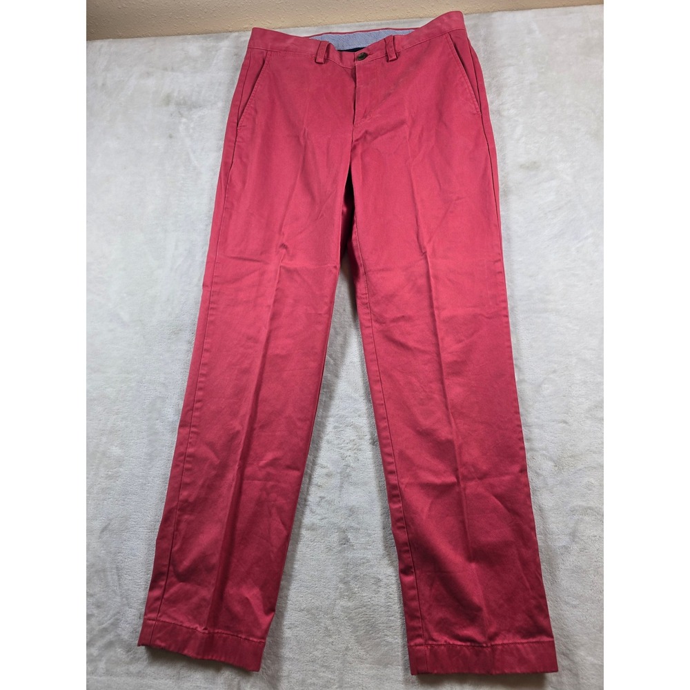 Brooks Brothers Chinos Men 33x31 Red Cotton Stretch Clark Fit Pants - Picture 3 of 9
